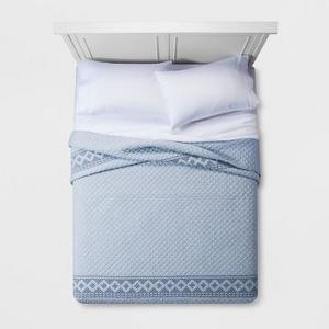 Product description page - Blue Chambray Stitch Quilt - Threshold™