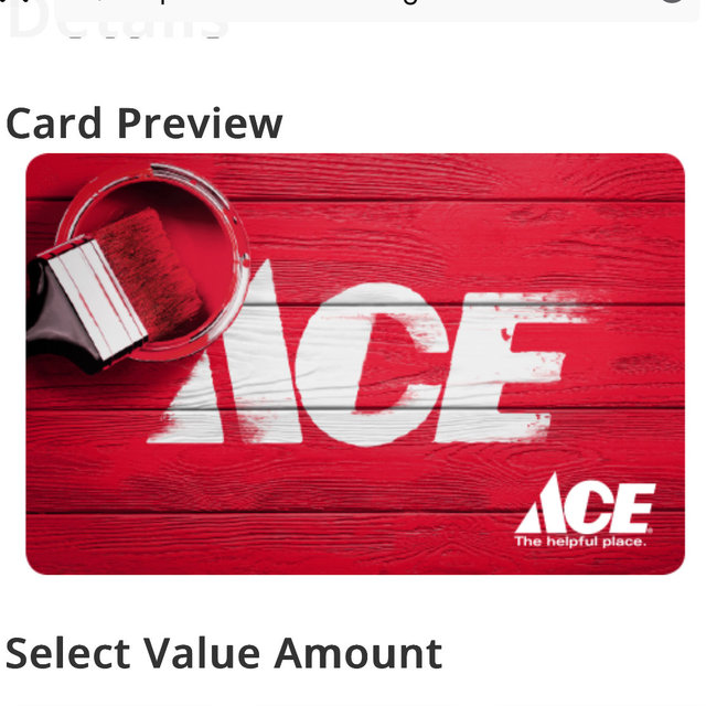 Ace gift card