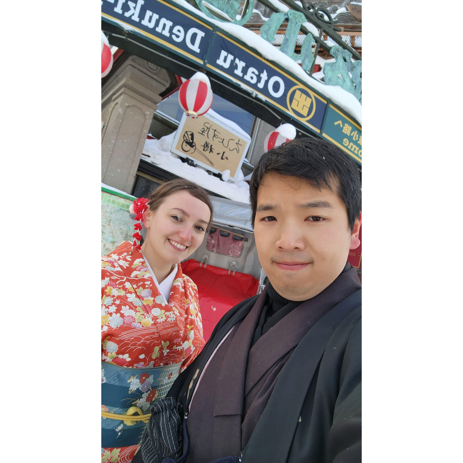 Honeymoon in Hokkaido, Japan. We rented Kimonos in Otaru