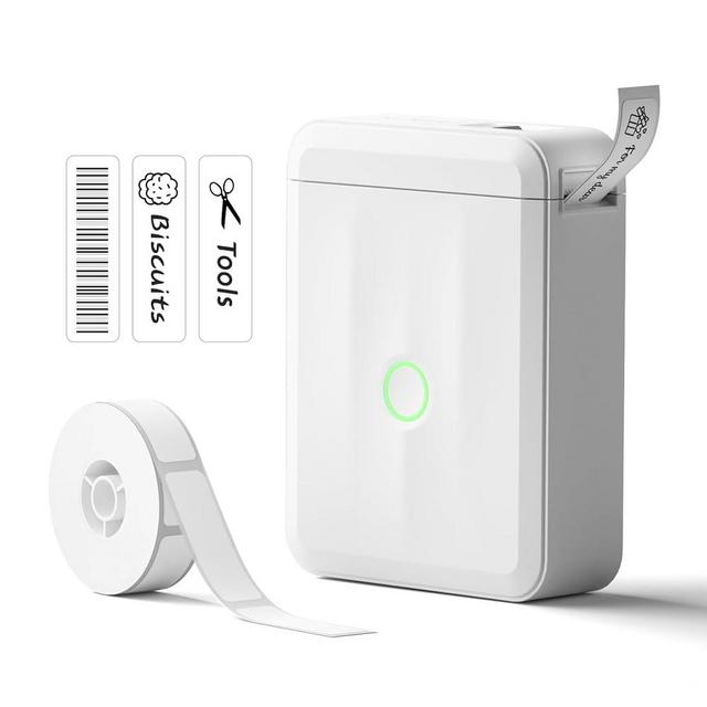 NIIMBOT Label Maker Machine Bluetooth Label Printer for School Home Office Organization, Wireless Mini Labeler D110 Upgraded Version, Label Machine with Label, White