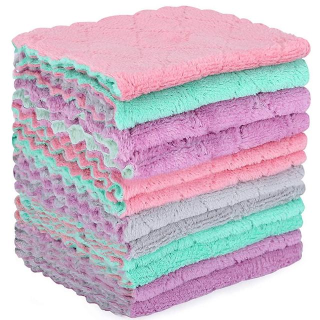 Microfiber Cleaning Cloth - 12 Pack Kitchen Towels - Double-Sided Microfiber Towel Lint Free Highly Absorbent Multi-Purpose Dust and Dirty Cleaning Supplies for Kitchen Car Cleaning - Dish Towels