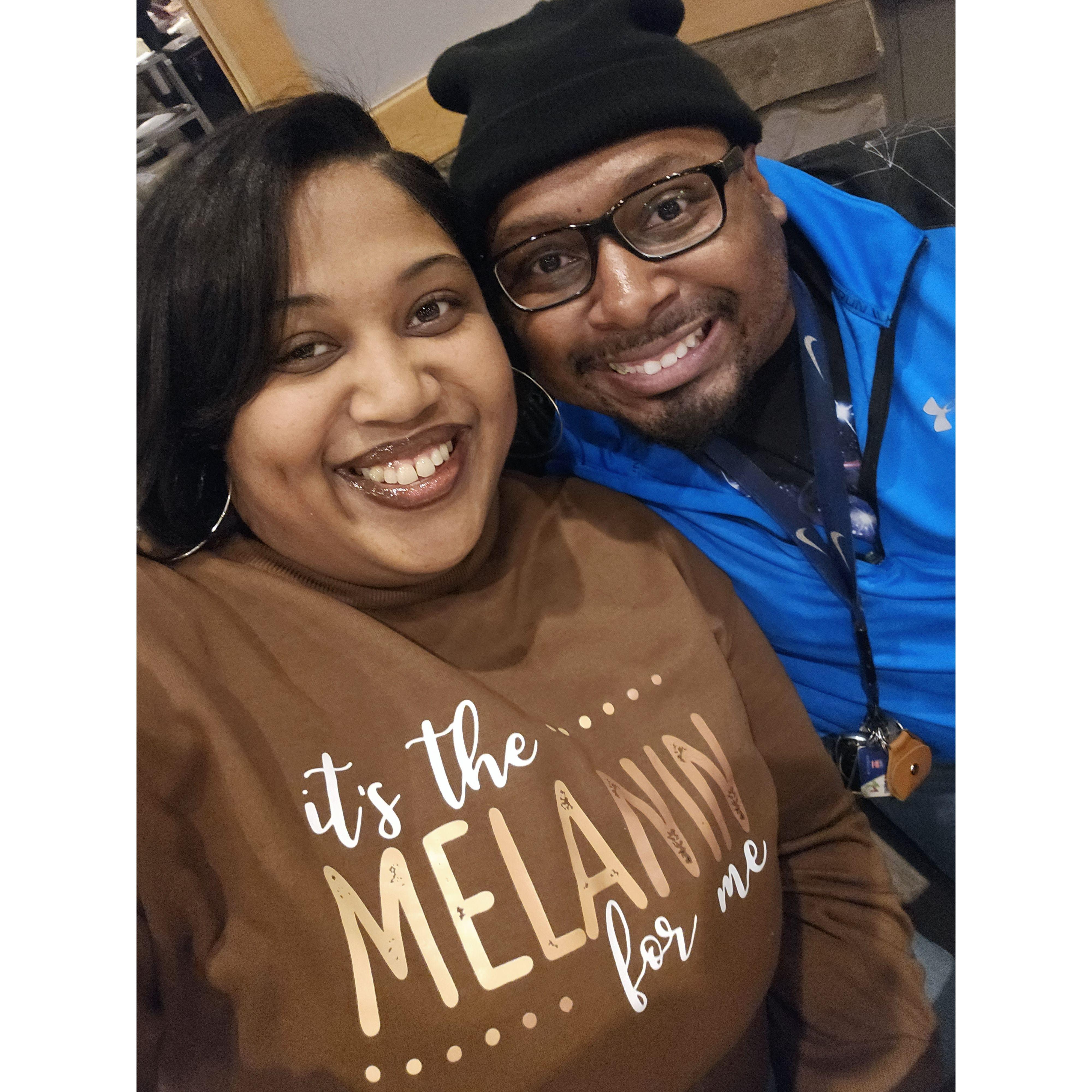 Terrance and Bria at Sagano's in Clarkston in 2023 to celebrate Terrance, his cousin Francine, and his Nanna's (Aunt Virgina's) birthdays that are all within a few days of each other!