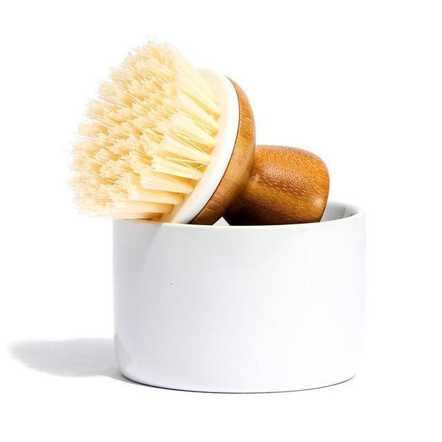 Grove Co. Bubble-Up Dish Soap Dispenser & Brush Set, Ergonomically Designed Dish Scrubber, Removes Tough Messes, Gentle on Dishes, Sustainable Solution to The World's Waste