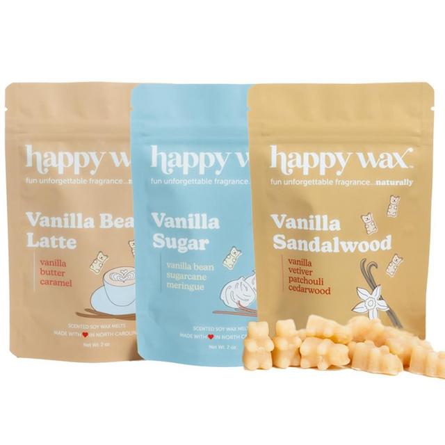 Happy Wax Vanilla Lovers Scented Natural Soy Wax Melts – 6 Ounces of Flame Free Wax Perfect for Mixing Melts in Your Scented Wax Warmer, Cute Bear Shapes with Over 150 Hours of Burn Time, Made in USA