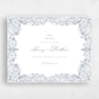 White Wedding Save the Date - Lezzeno Landscape