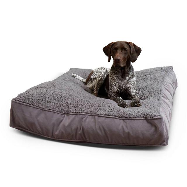 Kensington Garden Buster Deluxe Sherpa Rectangle Pillow Dog Bed - Gray - L