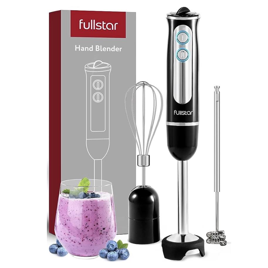 Immersion Blender, Hand Blender Electric, 3-in-1 Immersion Blender Handheld, 9-Speed, 500W Handheld Blender - Hand Blenders Immersion, Hand Mixer Electric Blenders for Kitchen, Smoothie Blender Black