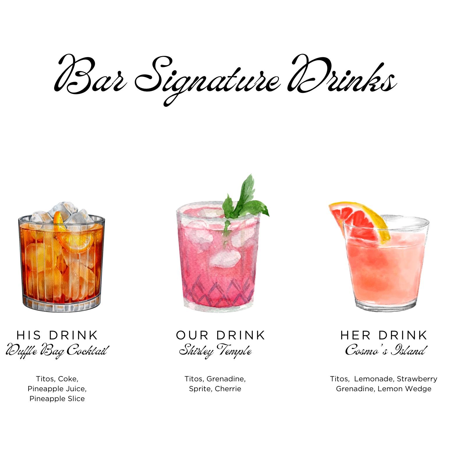 Signature Drinks- Tip your bartender $