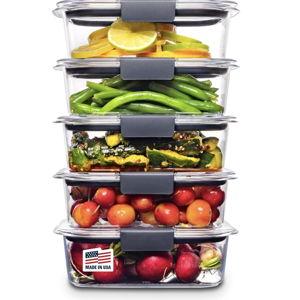 Rubbermaid Brilliance Tritan Plastic Food Storage Containers BPA Free Airtight Lids Ideal for Lunch Meal Prep & Leftovers Set of 5 (3.2 Cup)