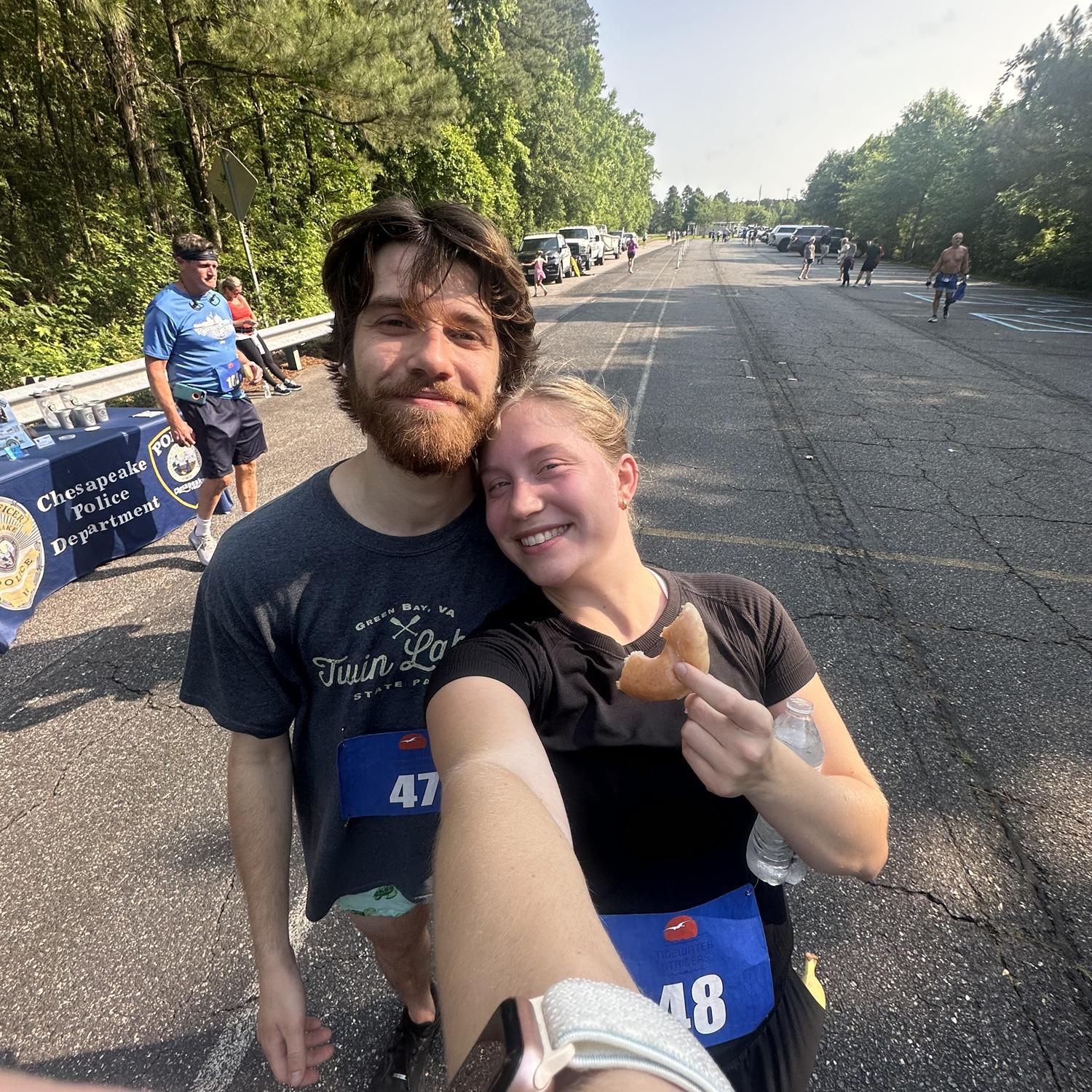 Matthew runs for fun while Rena runs for donuts!