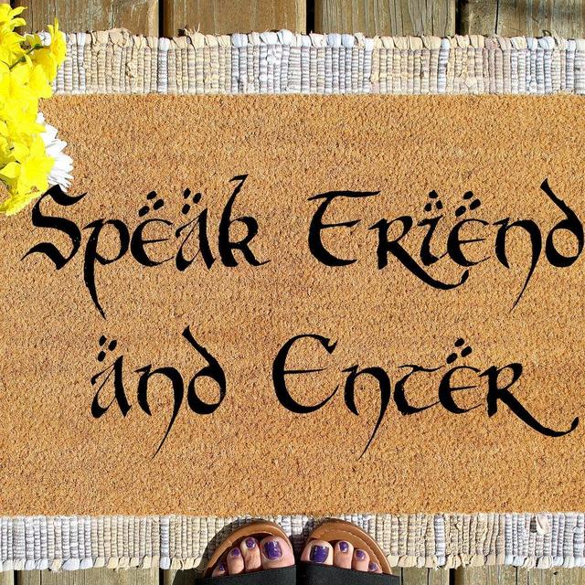 Speak Friend and Enter Doormat, Tolkien Quote, Lord of the Ring Gift, Welcome Mat Gamers, Geeky Gifts, Nerdy Gifts, Geek Home Decor, LOTR