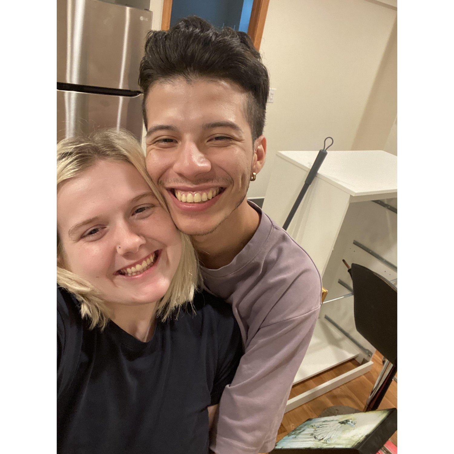 The day we moved into our first apartment together!
