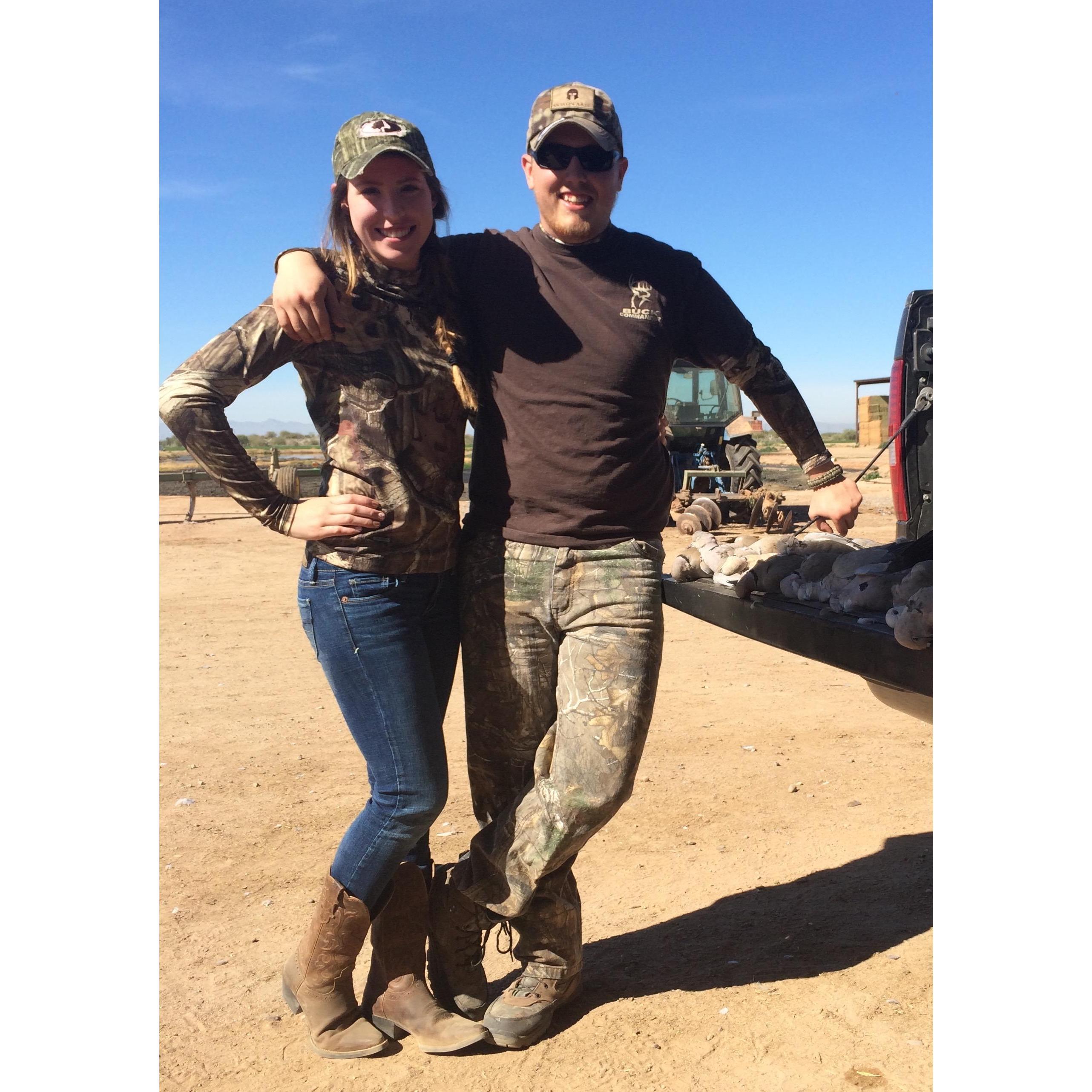 Our first dove hunt together.