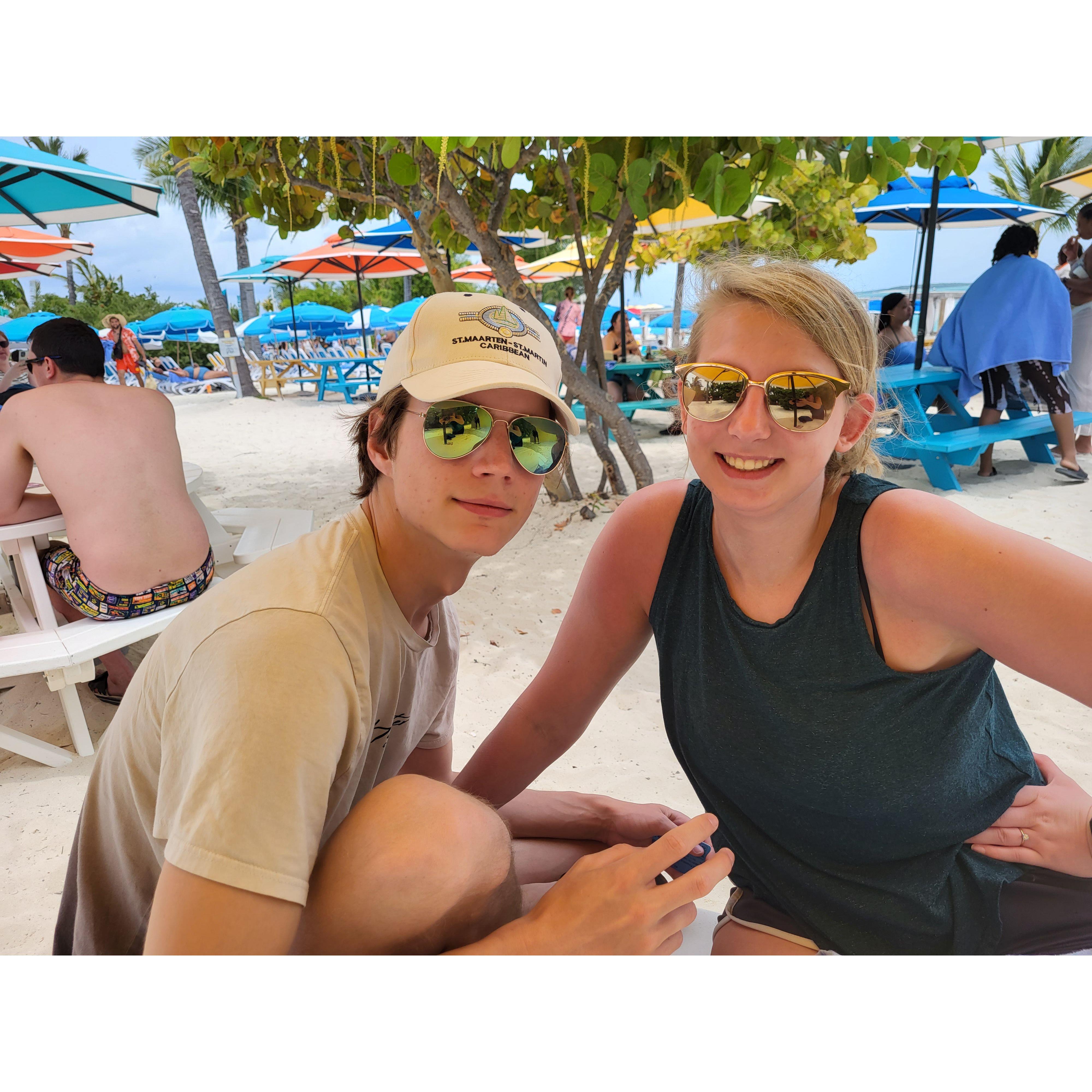 Perfect day at Coco Cay was truly perfect!   We enjoyed snorkeling and lounging on the beach chairs in the sand.