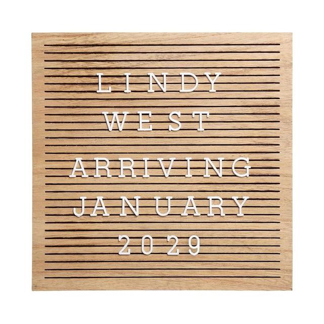 Pearhead Wooden Letterboard Set - Ideal Photo Sharing Prop for Baby Announcements, Milestone Keepsake, Custom Message Board and Shower Gift - Includes 188 Letters, Numbers, and Symbols - Natural Wood