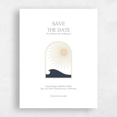 White Destination Wedding Save the Date - Tramonti Portrait
