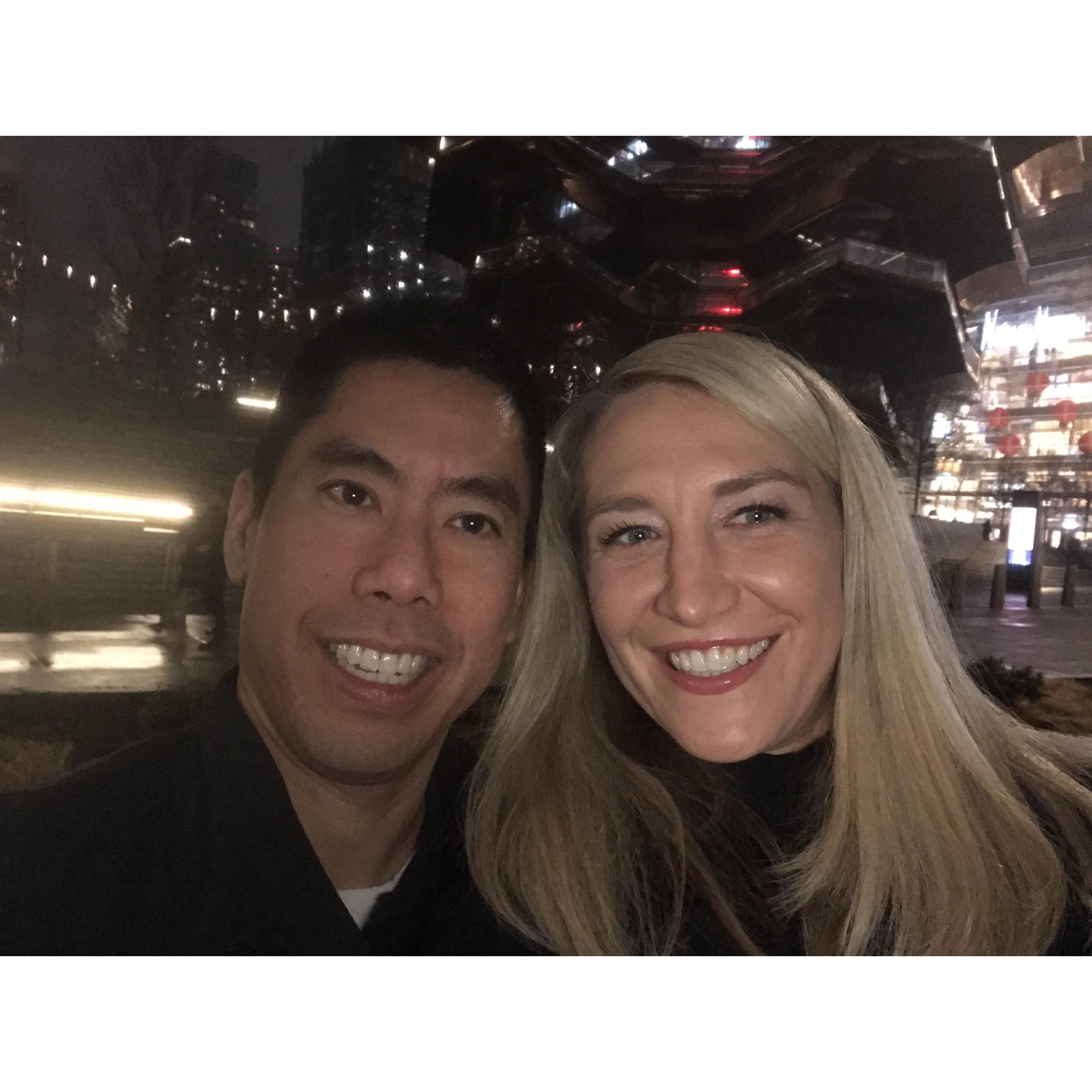 Celebrating Lunar New Year in Hudson Yards in NYC.