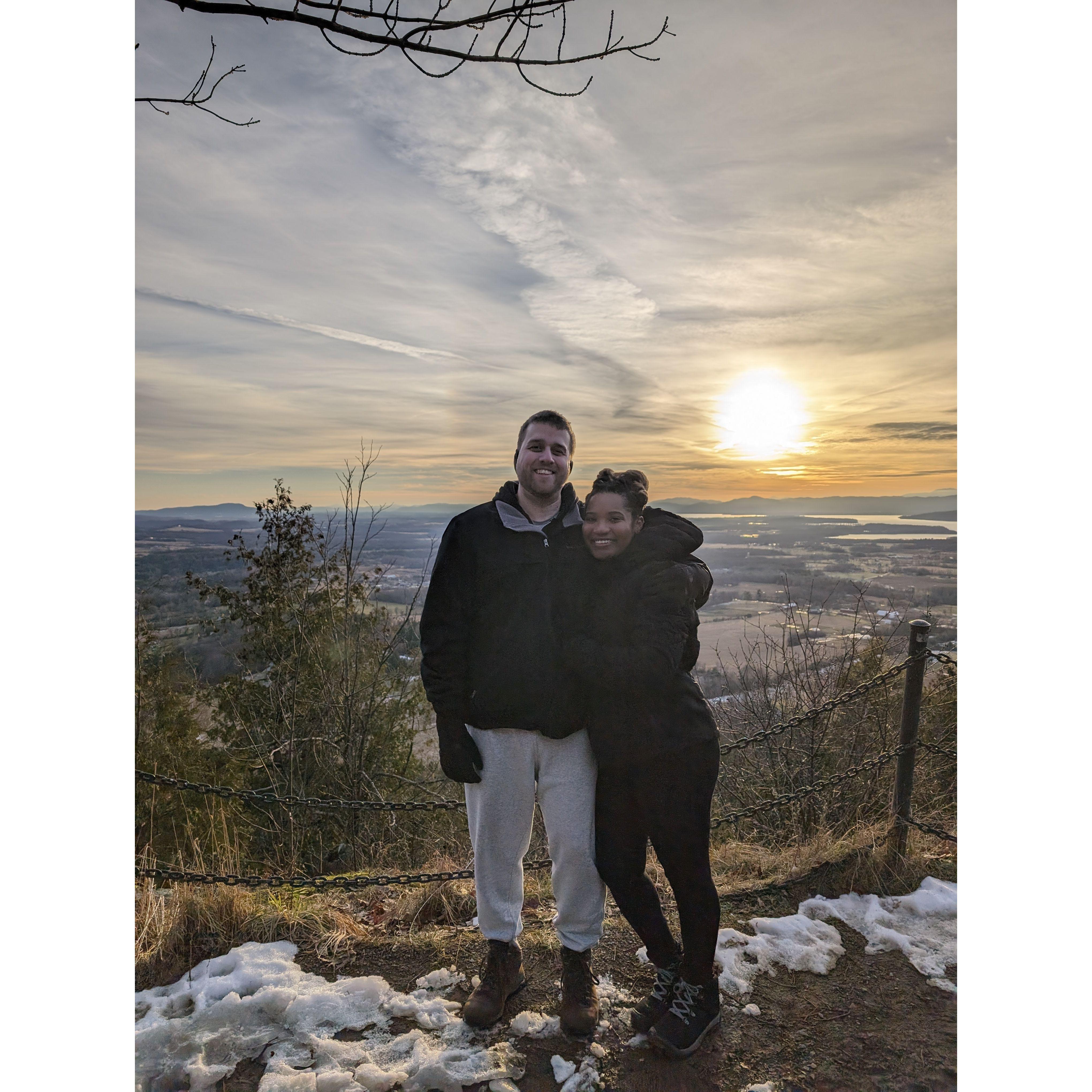 Sunset pic shortly after I proposed to Dan on top of Mount Philo.