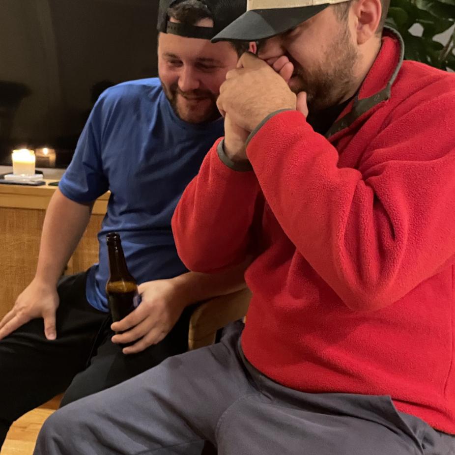 Friendsgiving 2022 featuring groomsman Johnny Carroll.