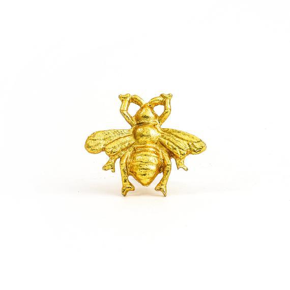 Brass Gold Bumblebee Knob, Nursery Bee Knob, Rustic Themed Knob, Decorative Drawer or Cabinet Pull, Furniture Handle, Baby &Childs Decore