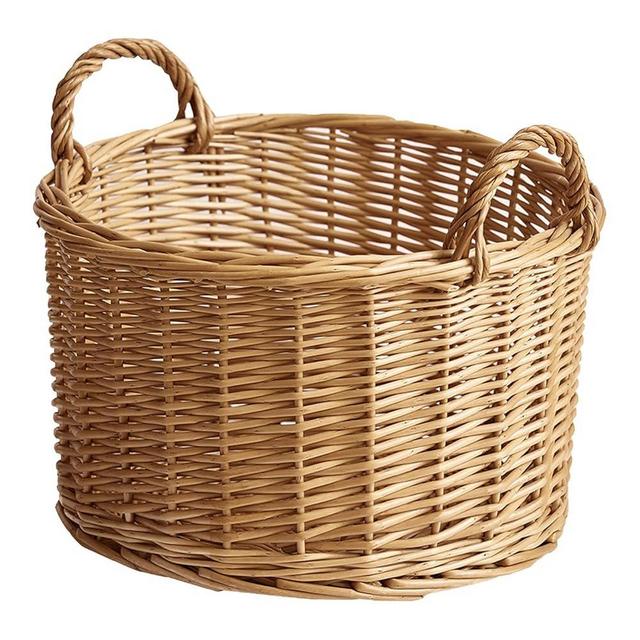 Bathroom Woven Laundry Basket Wicker Basket for Bed Sheets Toys Comforters