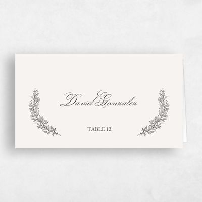 Light Oatmeal, Beige Wedding Place Card - Oakdale