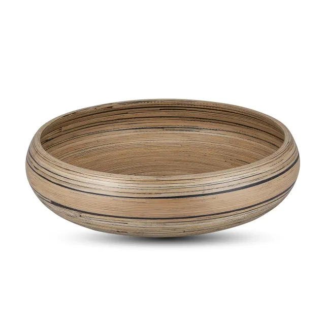 Lexa Bamboo Fruit Bowl, 12 Inch, Black