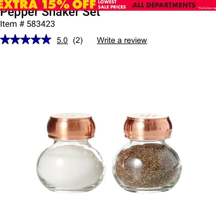Olde Thompson Copper Orbit Salt & Pepper Shaker Set - Boscov's