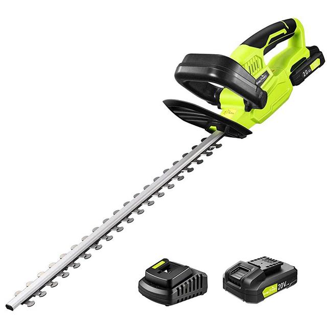 Cordless Hedge Trimmer - 1400RPM Powerful Electric Hedge Trimmer Cordless with 22” Dual-Action Blade, 0.55" Blade Spacing Hedge Trimmers Cordless with Battery, Include 20V 2.0Ah Battery and Charger