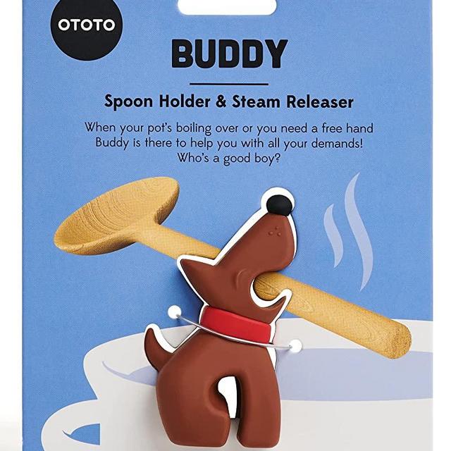 OTOTO Buddy Kitchen Spoon Holder- Cooking Spoon Rest for Kitchen Counter- Spatula, Ladle Holder, Kitchen Utensil Holder- Heat Resistant Dishwasher-Safe Utensil Rest BPA-Free Spoon Holder for Stove Top