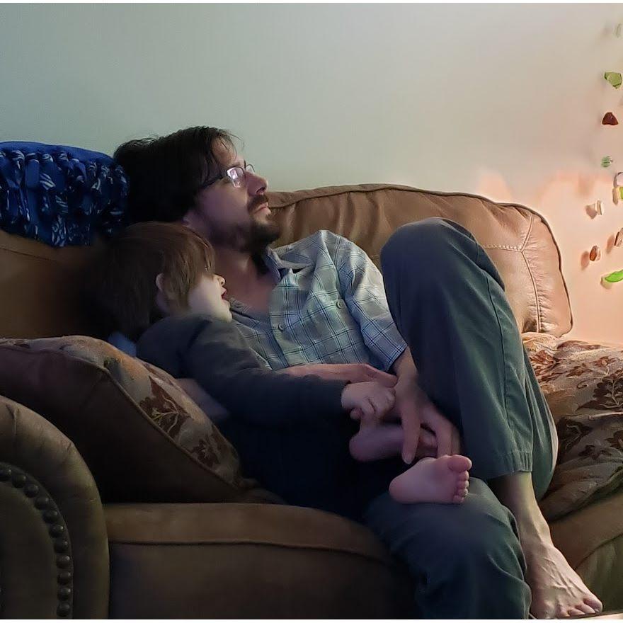 One of Liam and Brian's first snuggles.