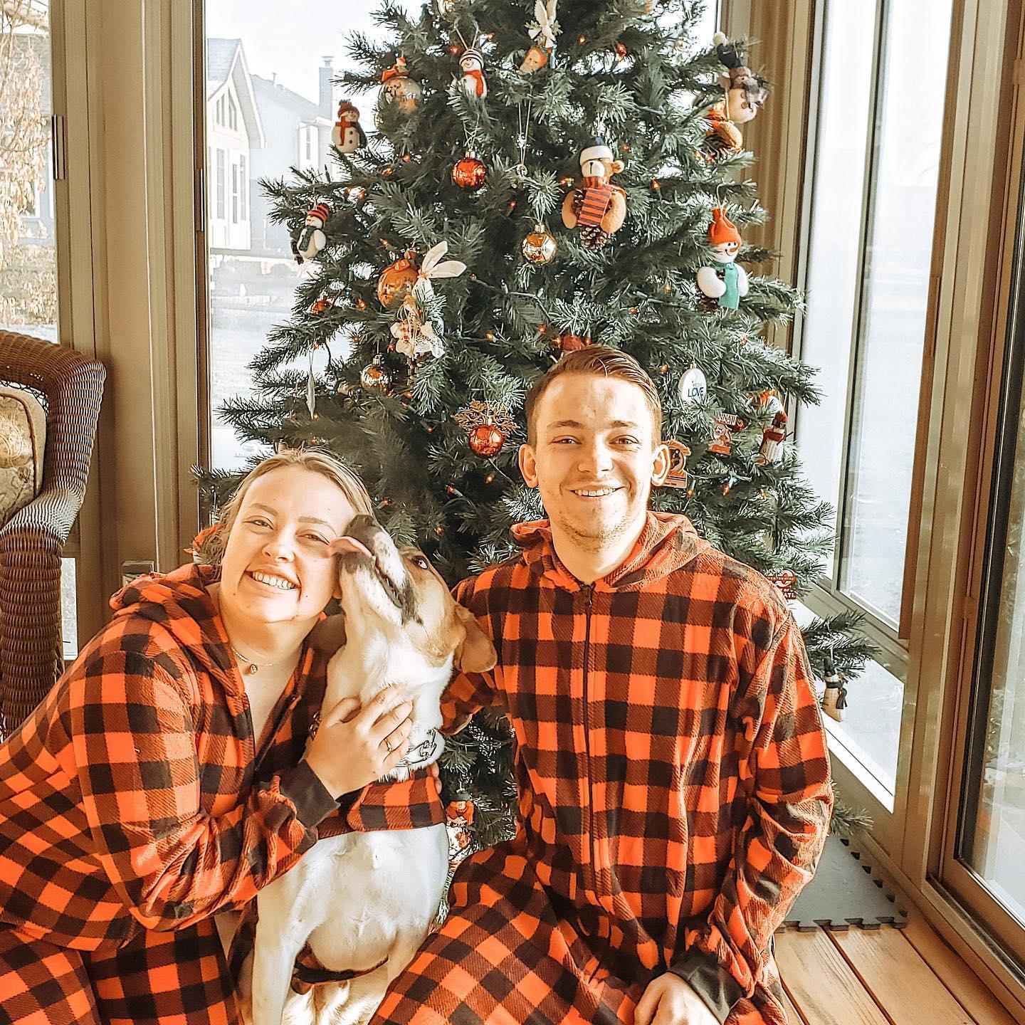 We adopted Messi in 2015 together, but this photo was one of the first year's Jackie made us wear matching pajamas on Christmas.