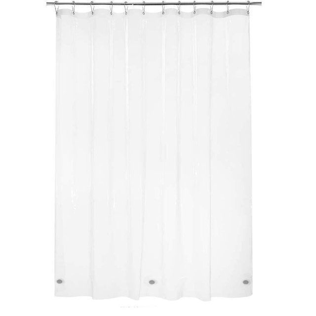 Titanker Shower Curtain Liner, Waterproof Lightweight 3G PEVA Shower Liner, 12 Metal Grommet Holes Shower Curtain with 3 Magnets for Bathroom, Hotel, Bathtub, 72 x 72 Inches - Clear