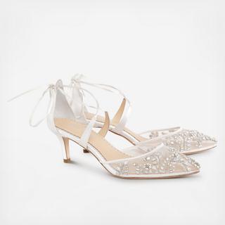 Frances Crystal Embellished Wedding Kitten Heels
