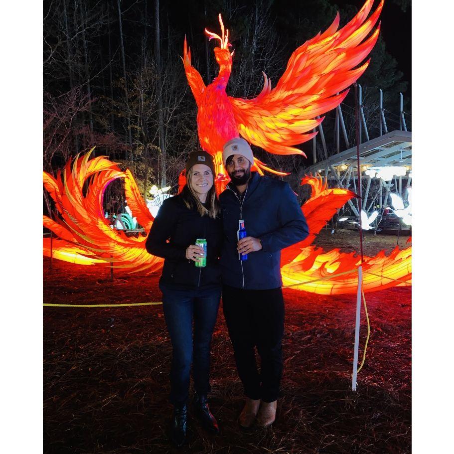 Chinese Lantern Festival in downtown Cary, NC! Was a bright night, but every day is when you're in love with the person you were meant to be with!.