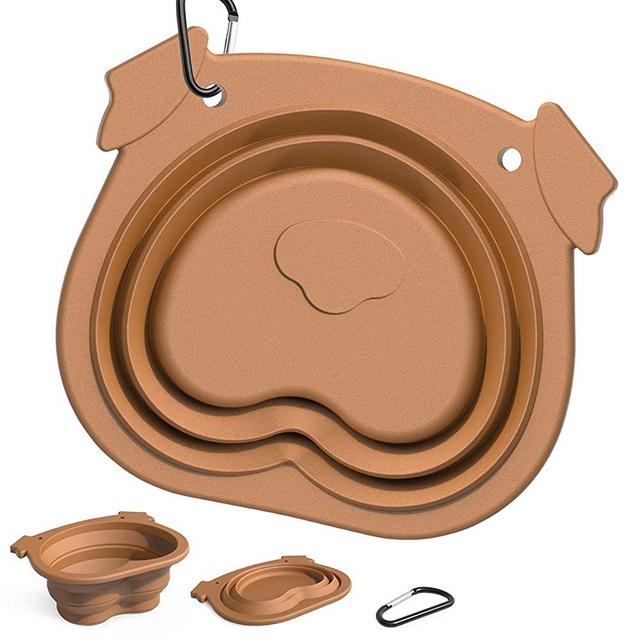 Otunrues Collapsible Dog Bowls, Portable Dog Bowl Travel Dog Bowls with Carabiner, Large Food Grade Silicone Dog Water Bowls for Walking Camping Hiking Outdoors