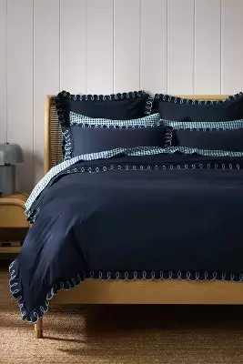Maeve by Anthropologie Organic Cotton Looped Embroidered Duvet Cover
