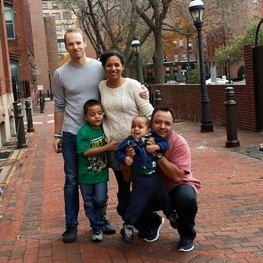 La familia Morales (Lilia took the picture!) visiting us at our first apartment in the fall of 2015