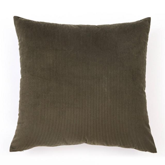 18"x18" Solid Ribbed Textured Throw Pillow Olive - Freshmint