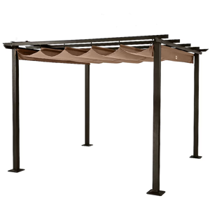 ChillPavilion 10-ft W x 10-ft L x 7-ft 3-in H Beige Metal Freestanding Pergola with Canopy