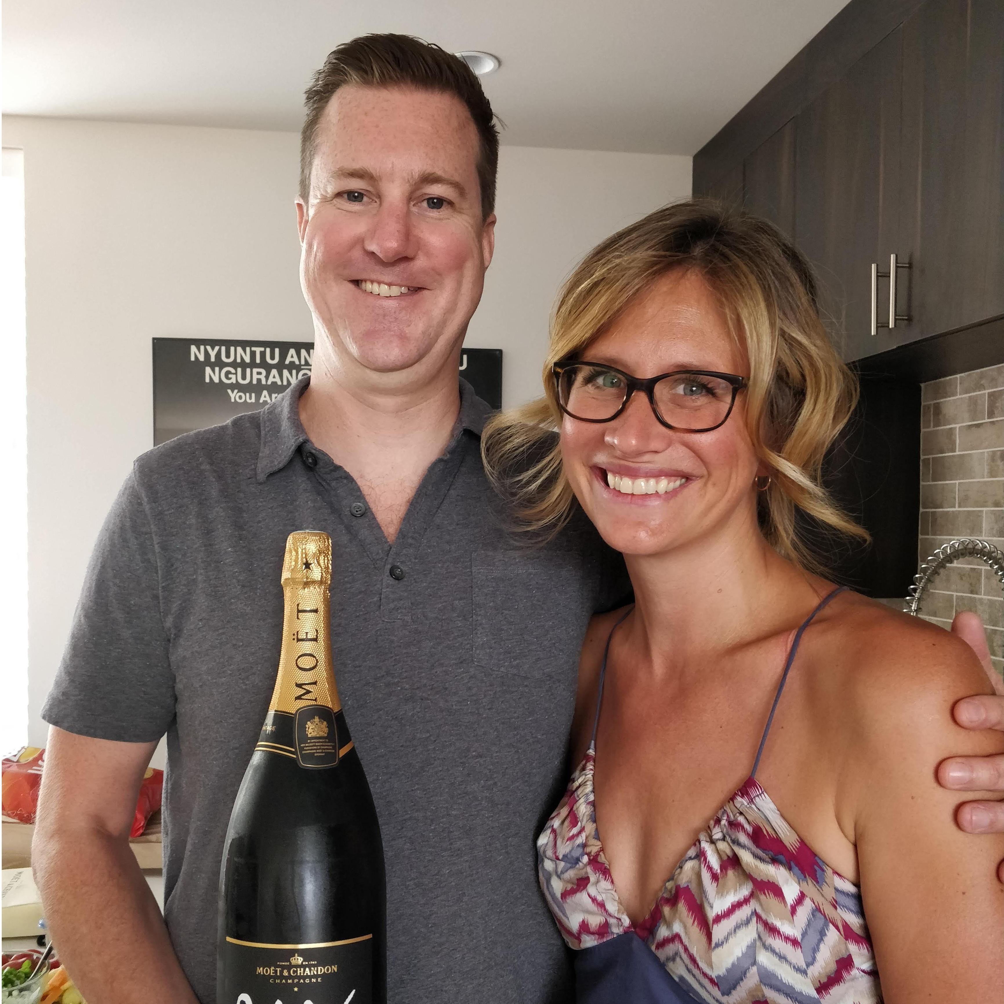 Celebrating the purchase of our home with our family.