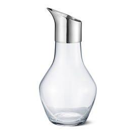 Georg Jensen Sky Water Pitcher, Glass & Stainless Steel