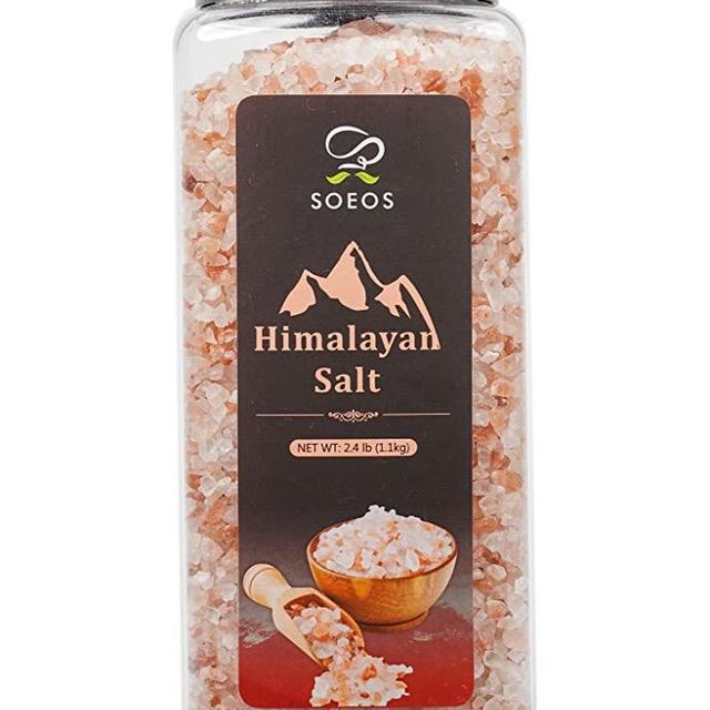 Soeos Himalayan Salt, Pink Salt, 2.4 lb (38.8oz). Himalayan Pink Salt, Coarse Grain Himalayan Salt, Natural Pink Salt - For Grinders and Salt Mills, Natural Pure Rock Salt.