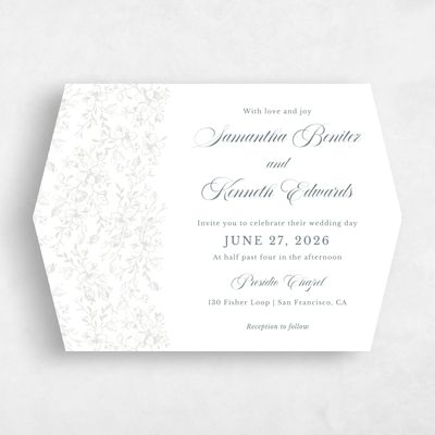 Green Diamond Wedding Invitation - Venado Landscape