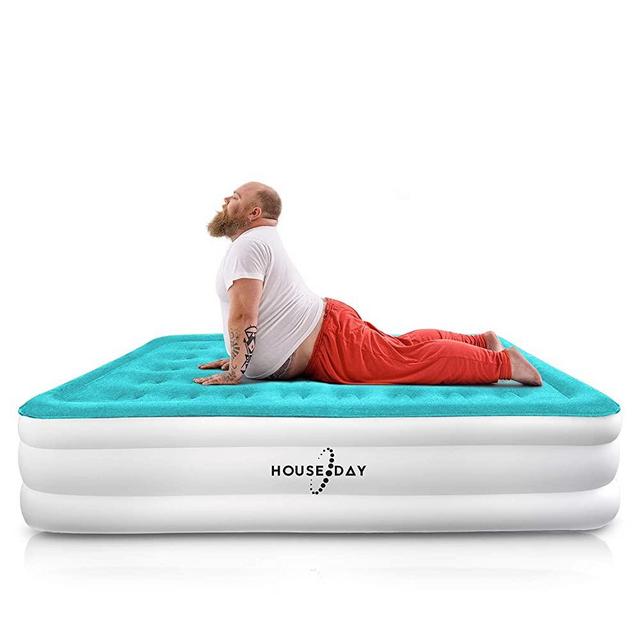 HOUSEDAY Queen Air Mattress with Built- Raised Electric Airbed with Built in Pump Fast Inflation Carry Bag Highest End Blow Up Bed Inflatable Air Mattresses for Home Travel Queen Matress 80"x60"x18"