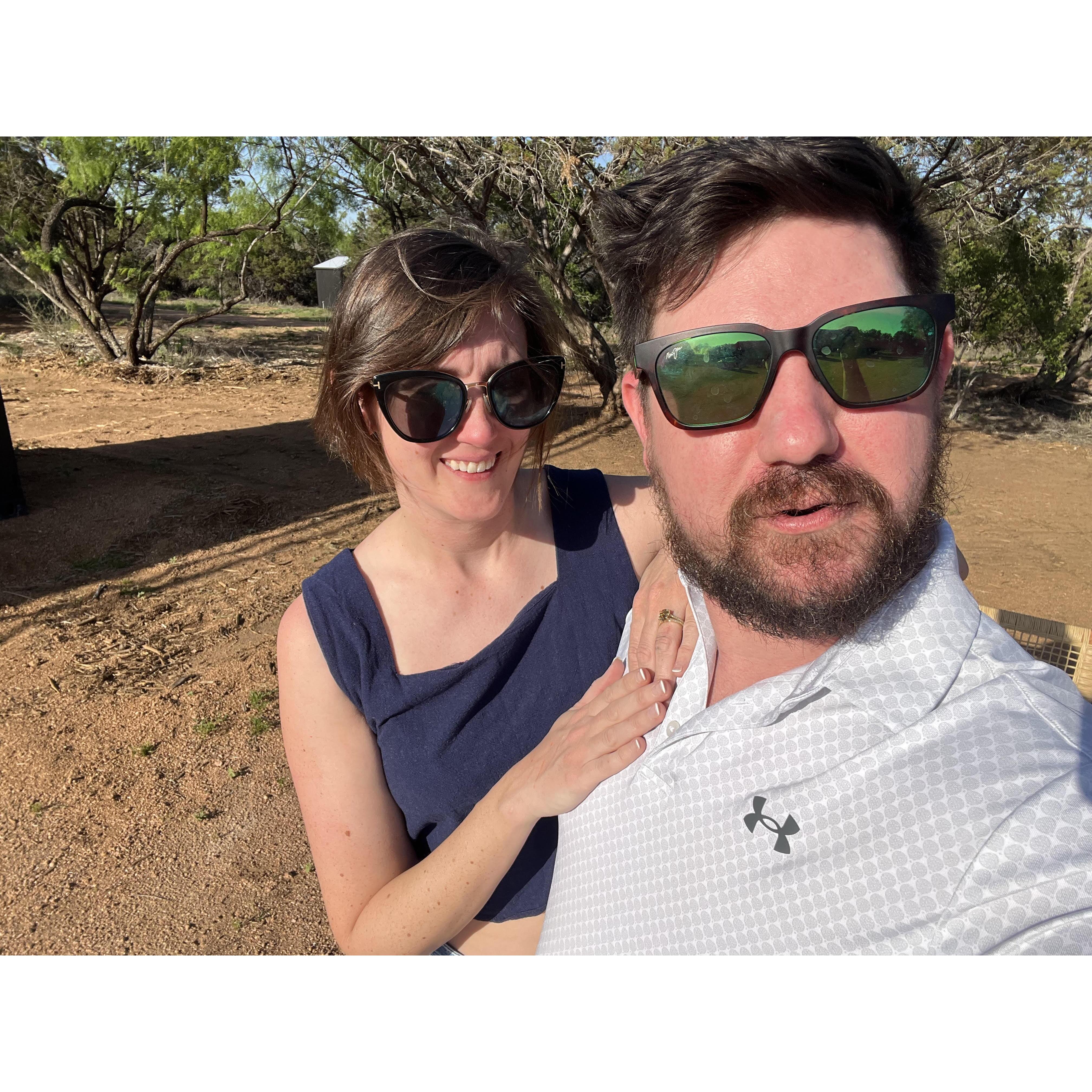 Right after Alex's proposal in the Texas Hill Country this past April. Best selfie we have ever taken