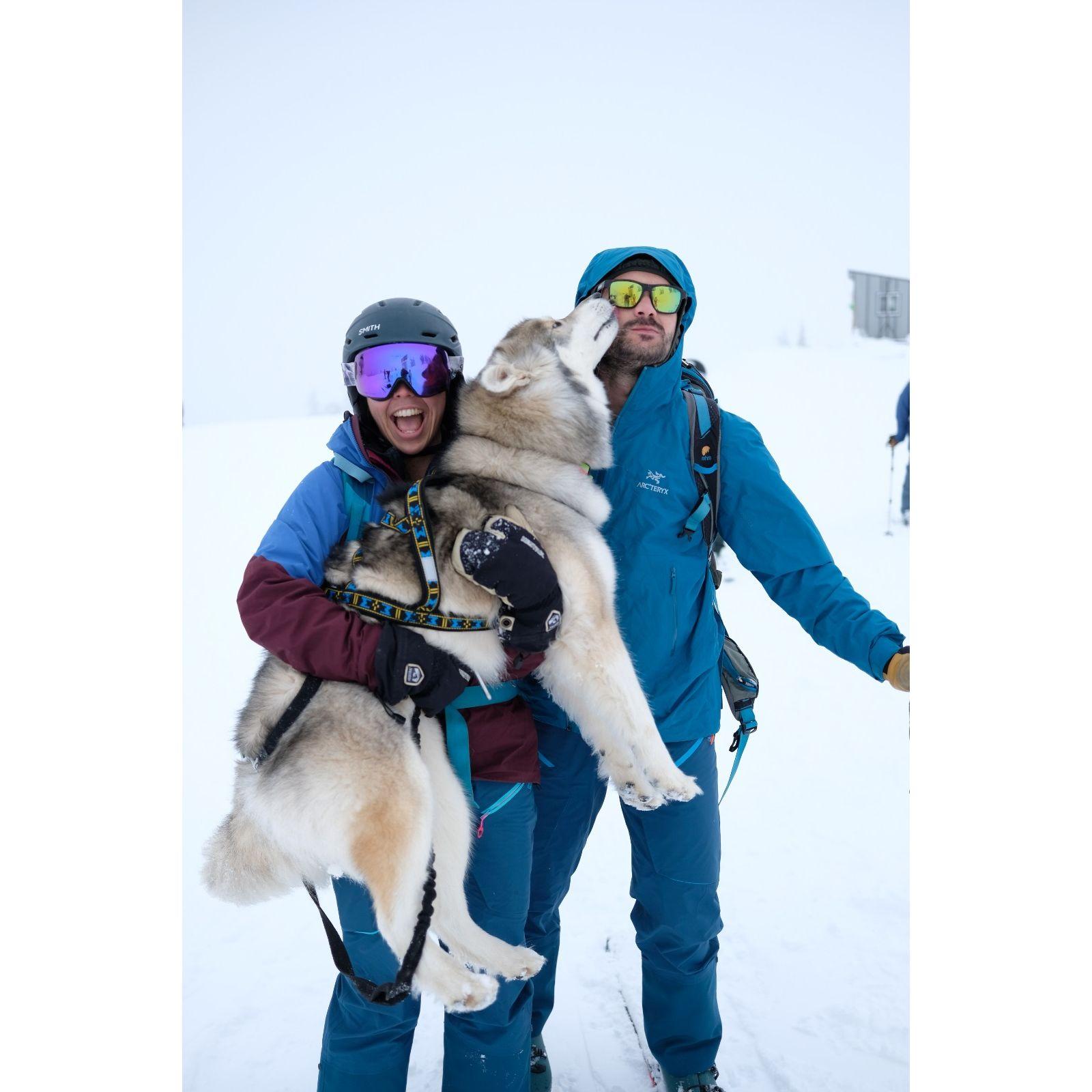 Skiing at Mt. Hood with our favorite dog, Kida <3