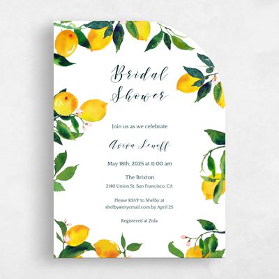 White Half arch Wedding Wedding Shower Invitation - Folly Frame