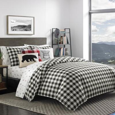 Black Mountain Plaid Duvet Cover Set (Full/Queen)- Eddie Bauer