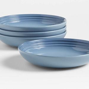 Le Creuset Chambray Bowl Plates, Set of 4 + Reviews | Crate & Barrel